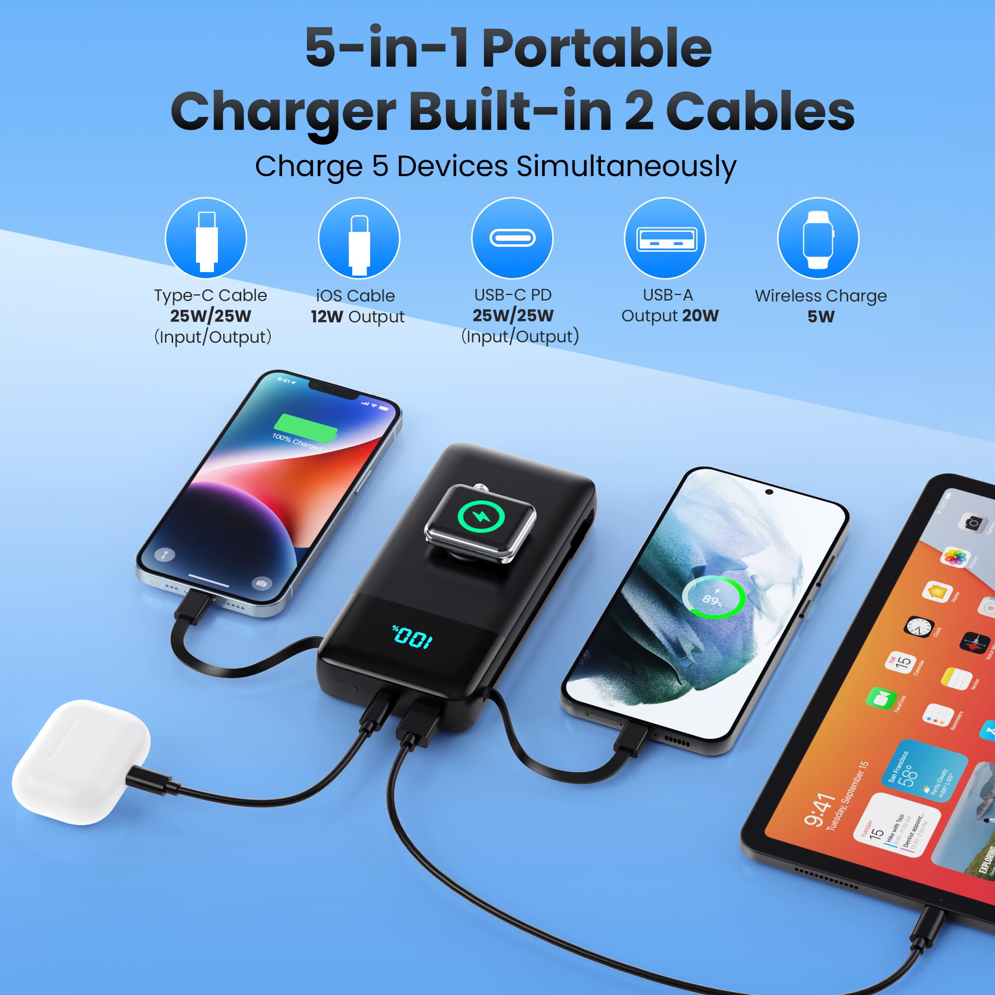 Amazon.com: AONIMI Portable Charger 40800mAh Power Bank with 2